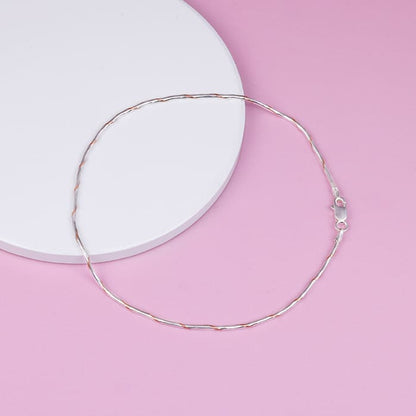 Rose Gold and Silver Snake Chain Anklet