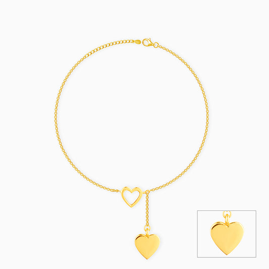 Golden Heart Charm Anklet