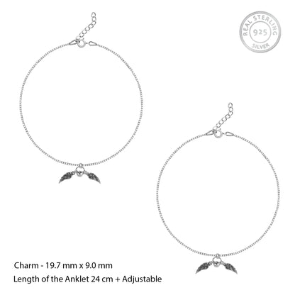 Oxidised Silver Wing Anklet