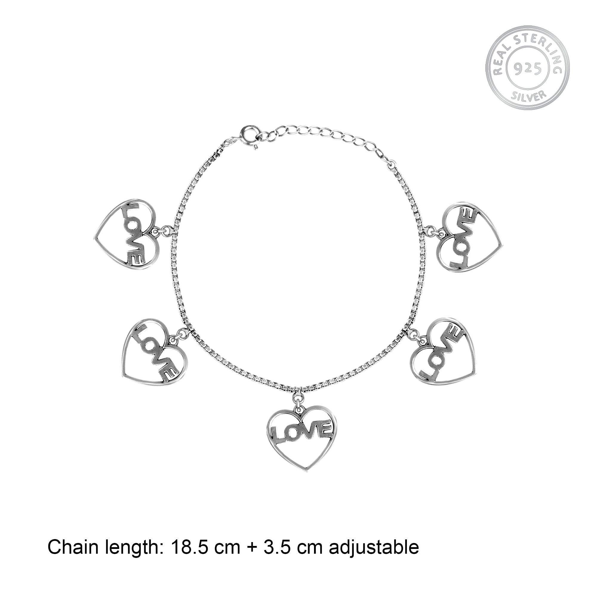 Oxidised Silver Love Bracelet - view 2