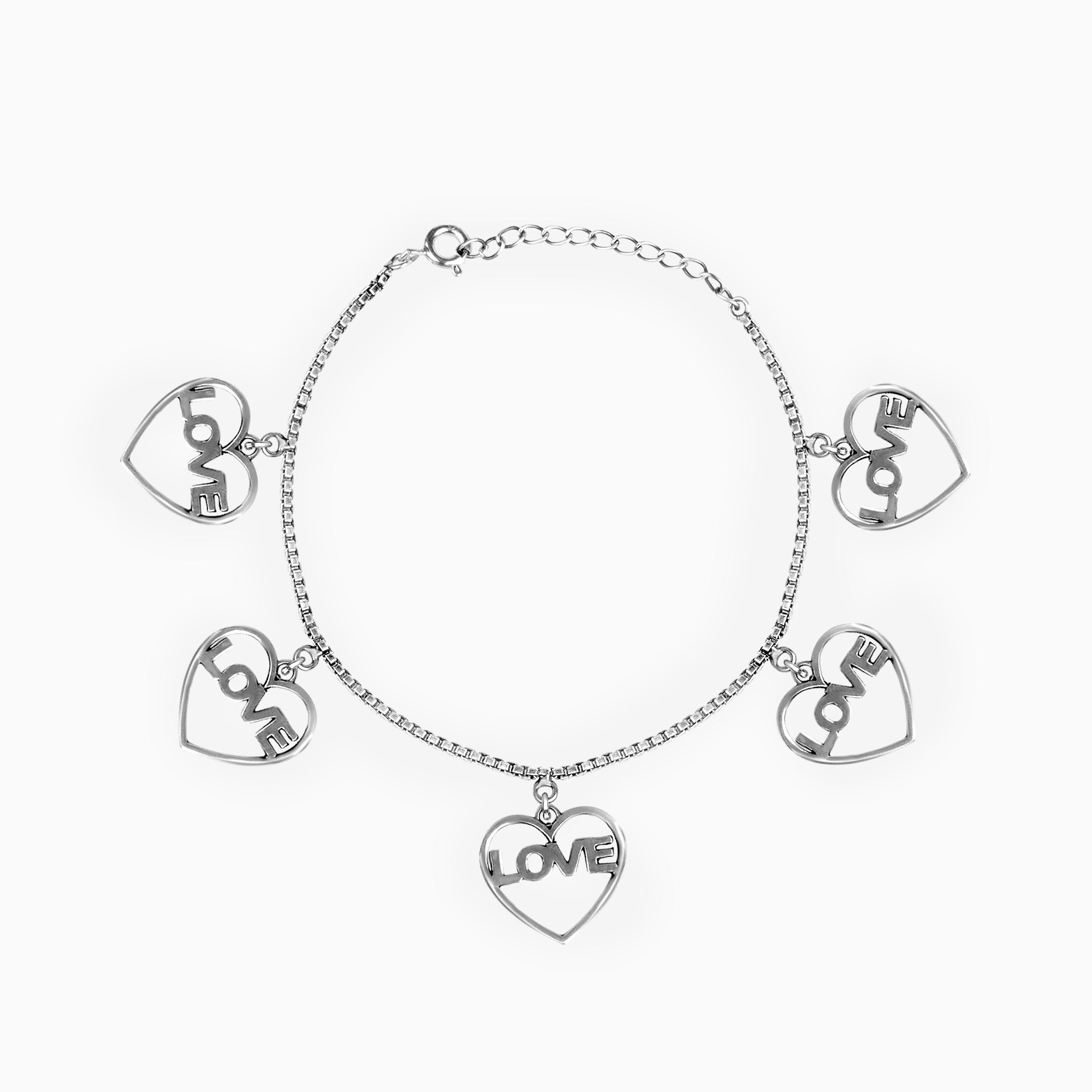 Oxidised Silver Love Bracelet - Image 1