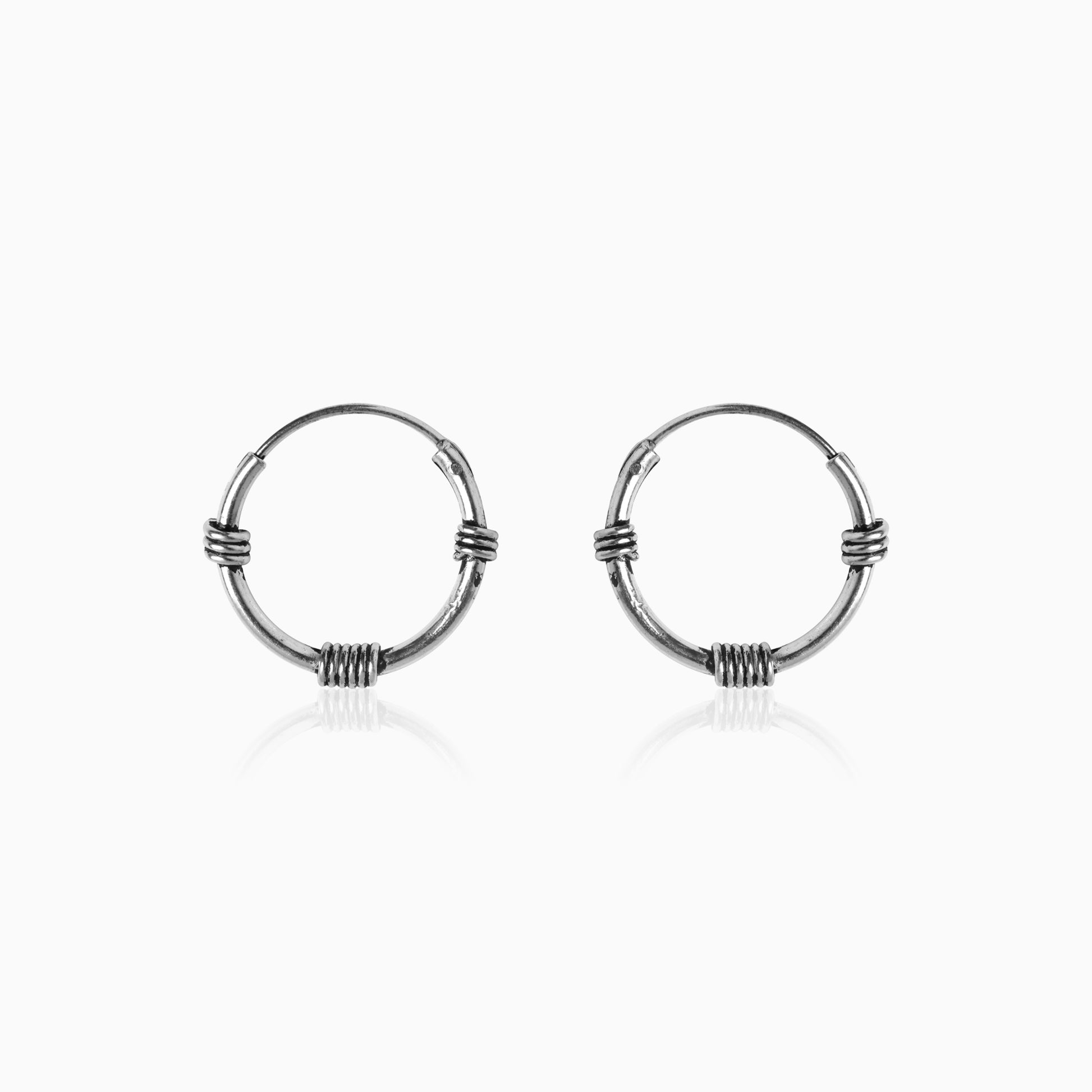 Oxidised Silver Ring Baali (Hoops) For Him