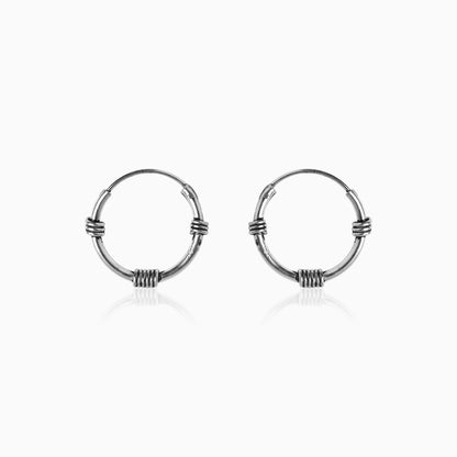 Oxidised Silver Ring Baali (Hoops) For Him