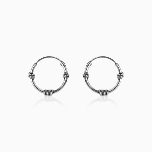 Oxidised Silver Ring Baali (Hoops) For Him