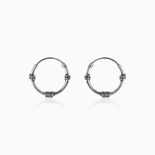 Oxidised Silver Ring Baali (Hoops) For Him