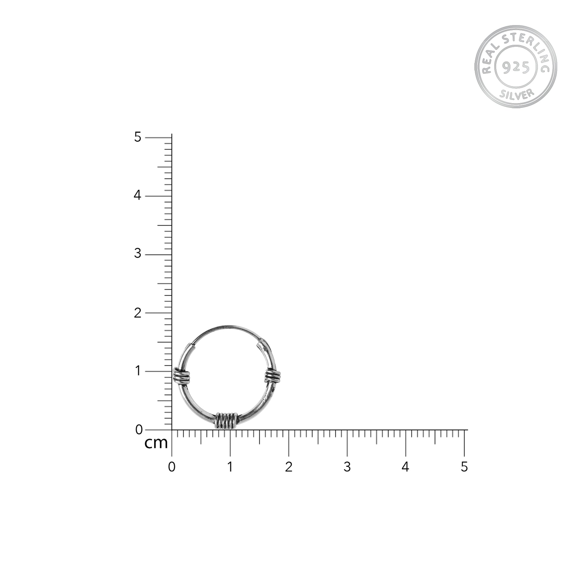 Oxidised Silver Ring Baali (Hoops) For Him
