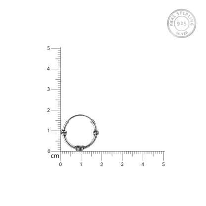 Oxidised Silver Ring Baali (Hoops) For Him