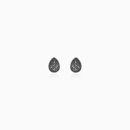 Oxidised Silver Elegance Drop Earrings