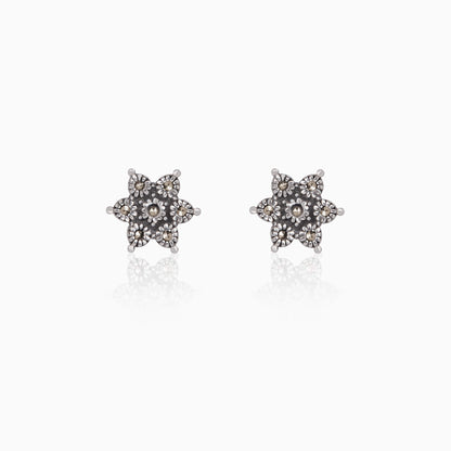 Oxidised Silver Star Earrings