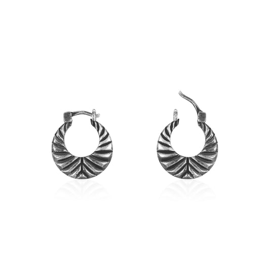 Oxidised Silver Bold Hoop Earrings