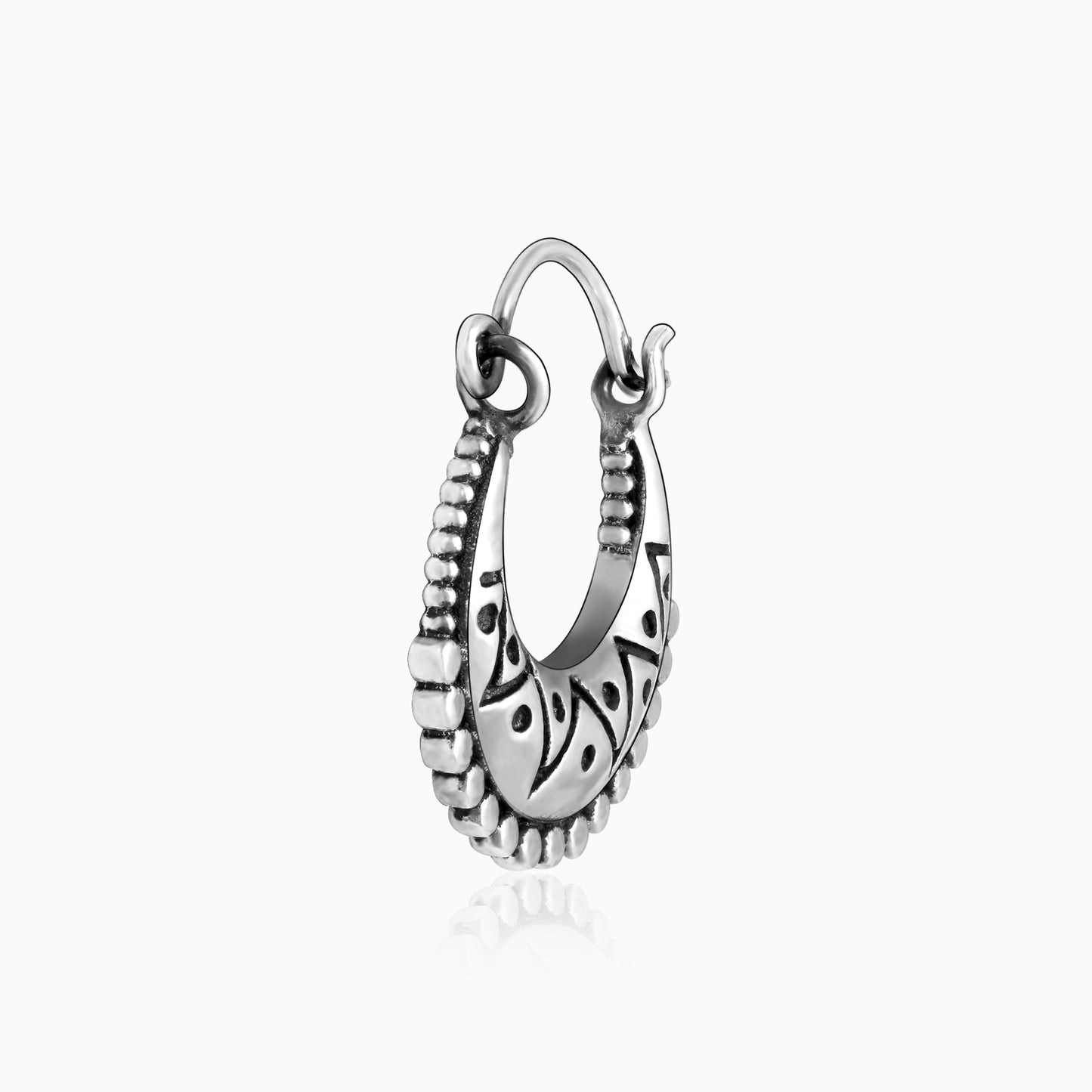 Oxidised Silver Tribal Nose Ring