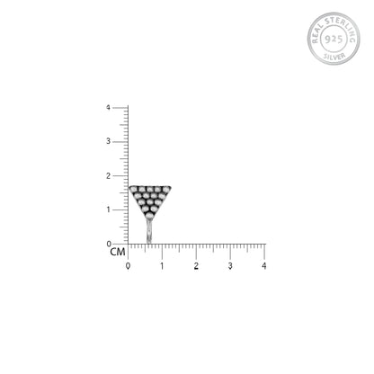 Oxidised Silver Bead Triangle Nose pin (Clip On)