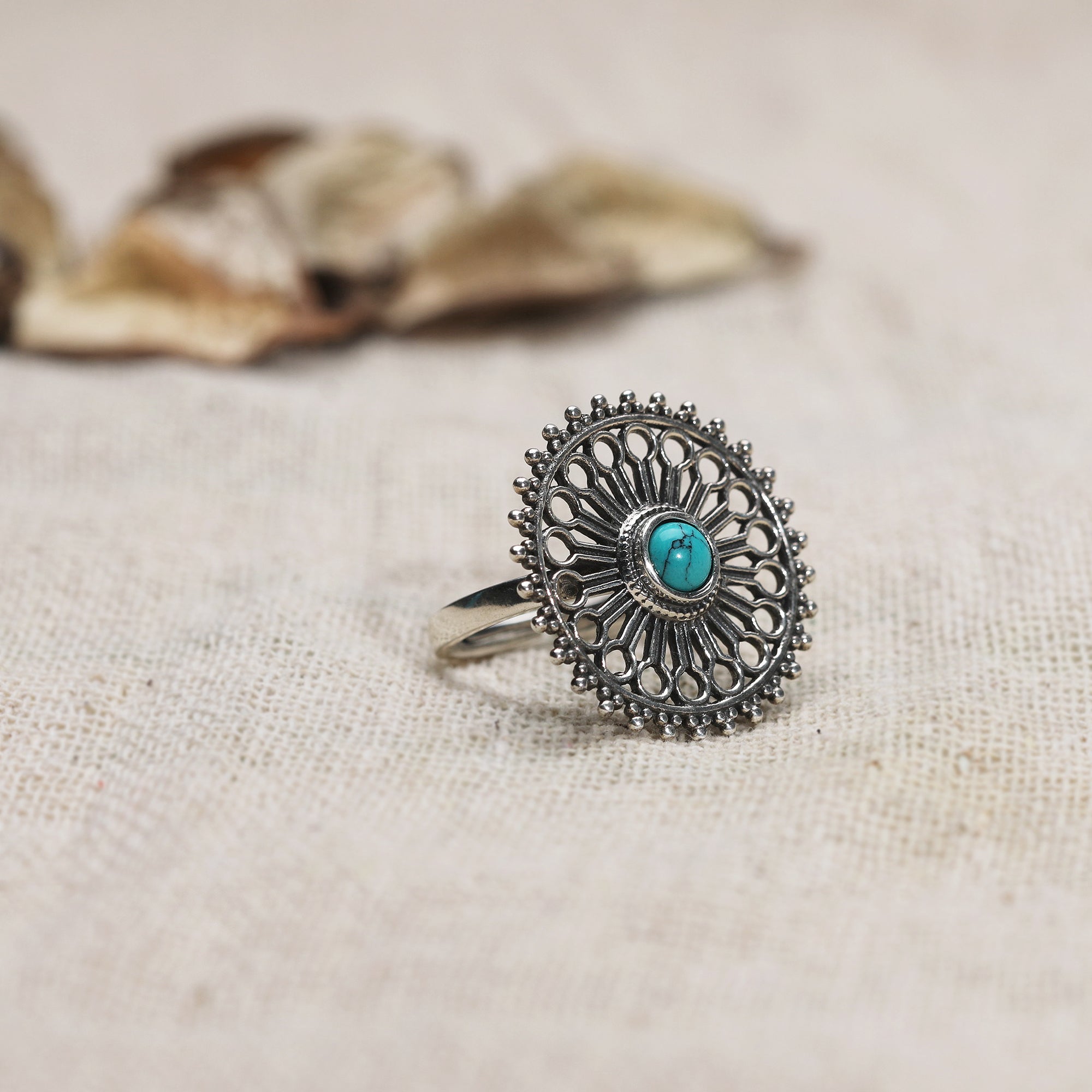 Asitn Men Handmade Turquoise Stone Ring, Silver Bullet India | Ubuy