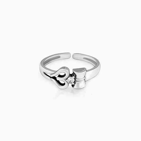 Oxidised Silver Om Shiva Ring for Him