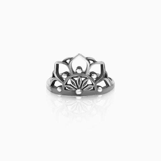 Oxidised Silver Queen’s Crown Ring