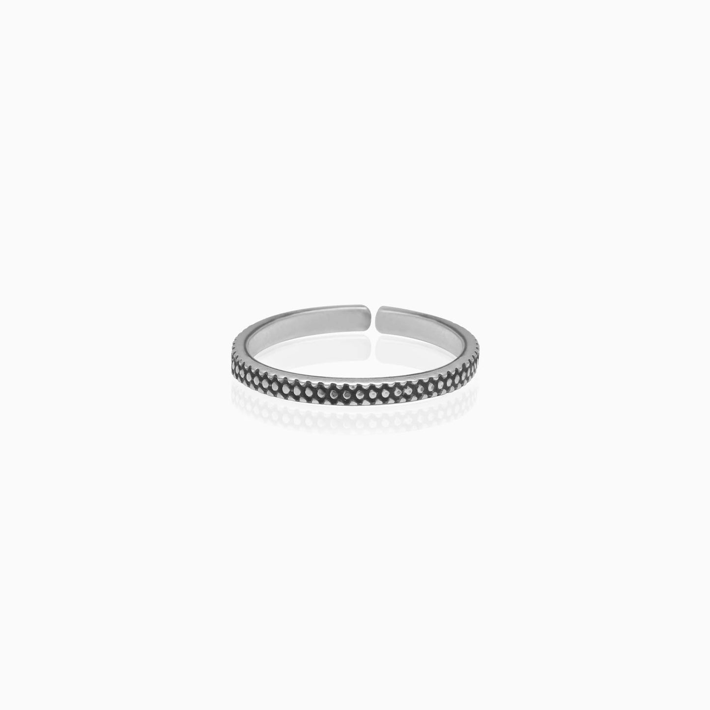 Oxidised Silver Minimal Boho Ring