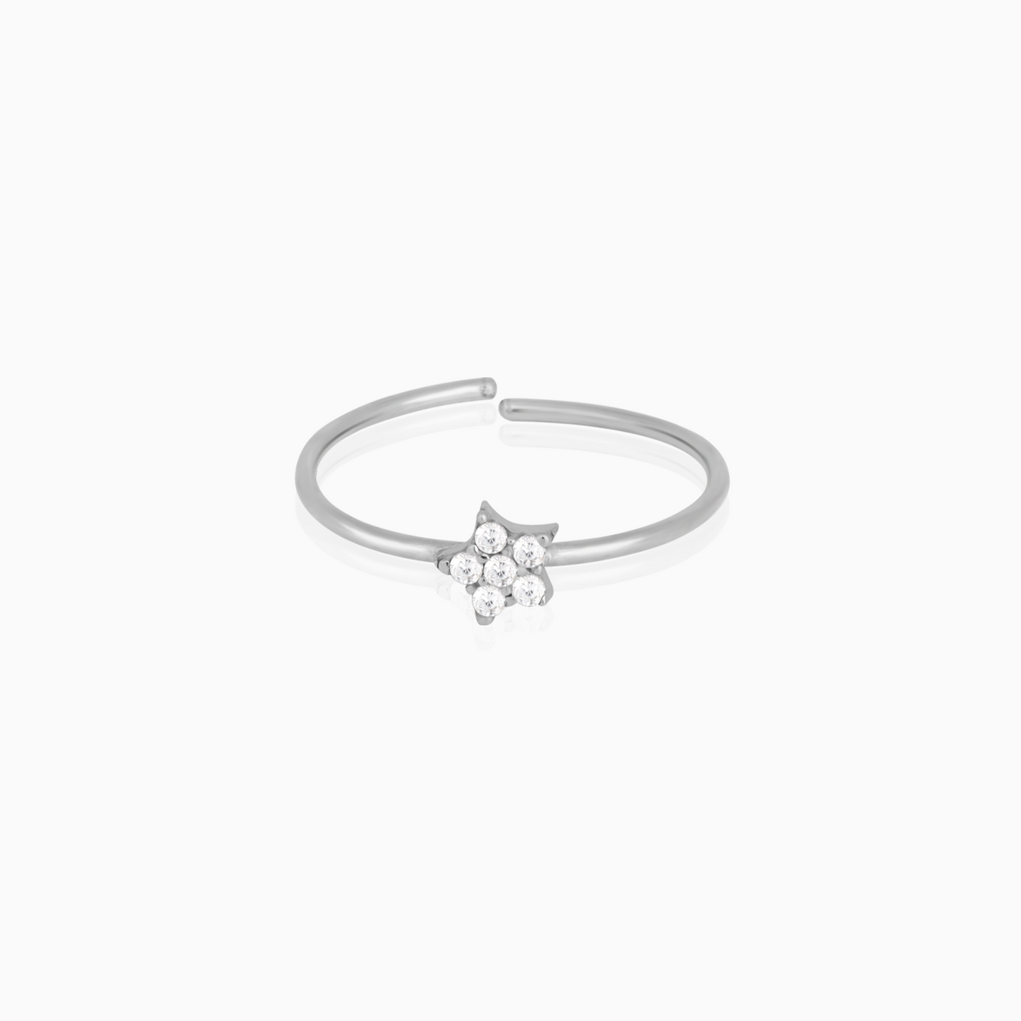 Silver Zircon Constellation Ring