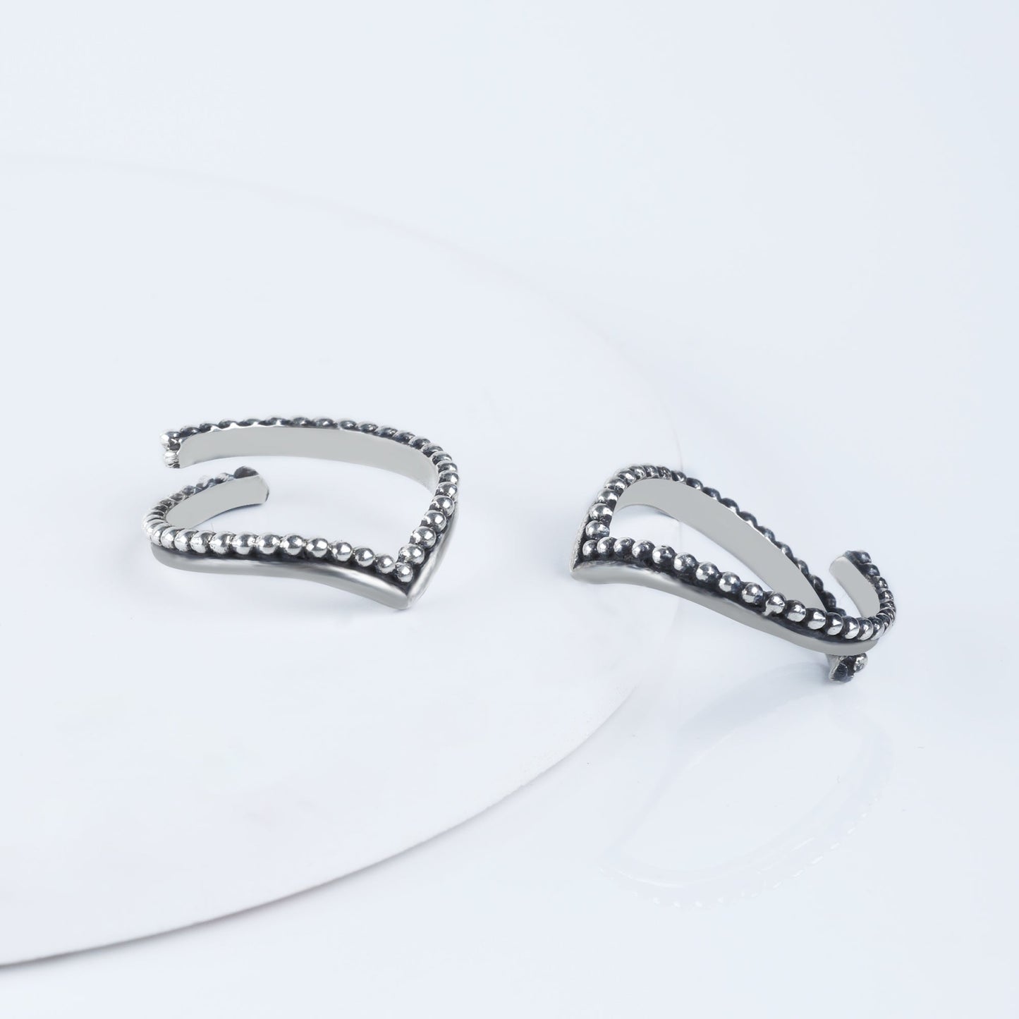 Oxidised Silver Wishbone Toe Ring
