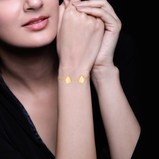 Golden Moonstone Cuff Bracelet