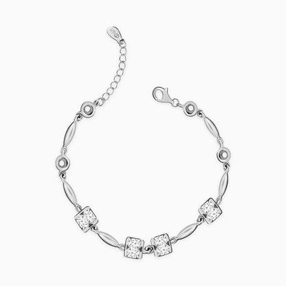 Silver Zircon Link Bracelet