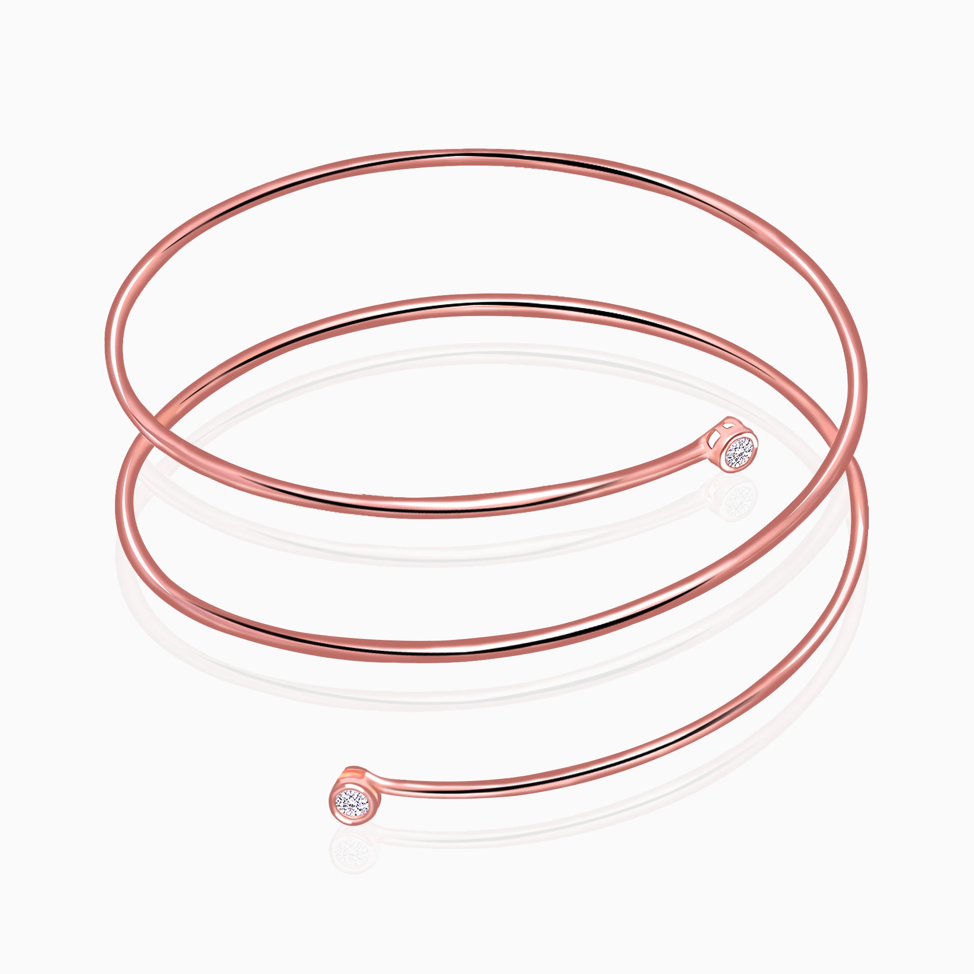 Rose Gold Layered Bangle Bracelet - Image 1
