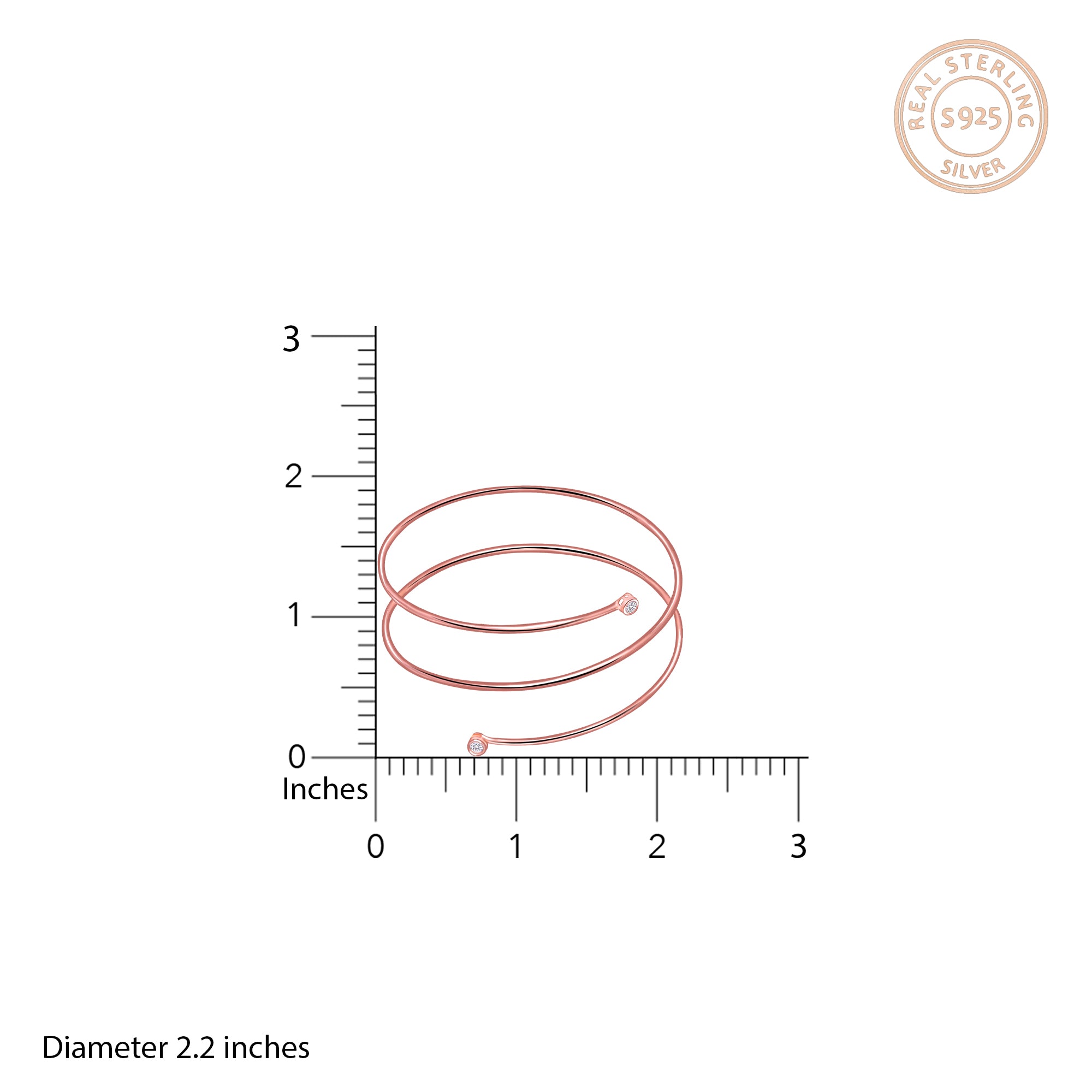 Rose Gold Layered Bangle Bracelet - view 4