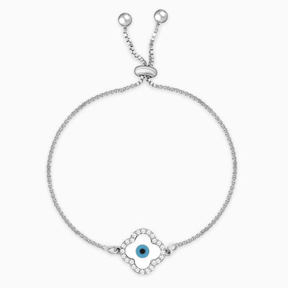 Anushka Sharma Silver Evil Eye Clover Bracelet