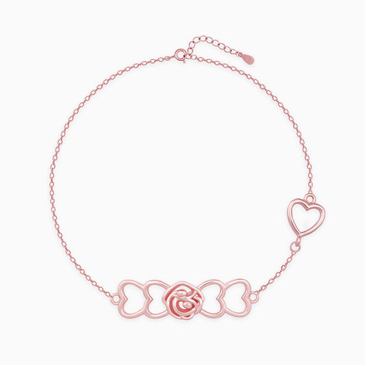 Rose Gold Flower-Heart Bracelet
