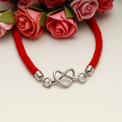 Silver Into You Red Bracelet