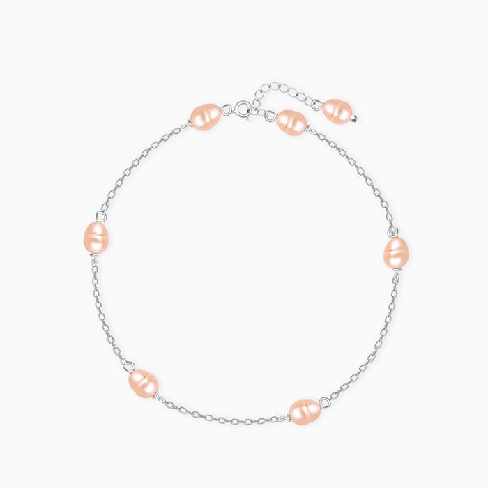 Silver Coral Pearl Bracelet