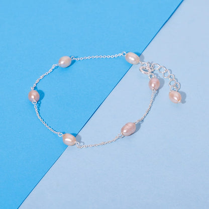 Silver Coral Pearl Bracelet