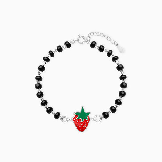 Silver Very Berry Strawberry Infant Bracelet (0-18 months)