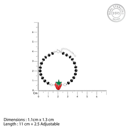 Silver Very Berry Strawberry Infant Bracelet (0-18 months)