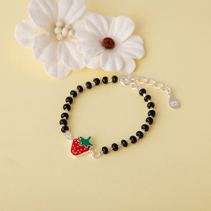 Silver Very Berry Strawberry Infant Bracelet (0-18 months)