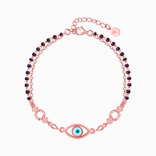 Rose Gold Evil Eye Mangalsutra Bracelet