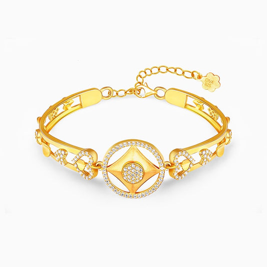 Golden Hearts and Sparkles Bracelet
