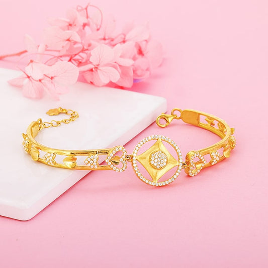 Golden Hearts and Sparkles Bracelet