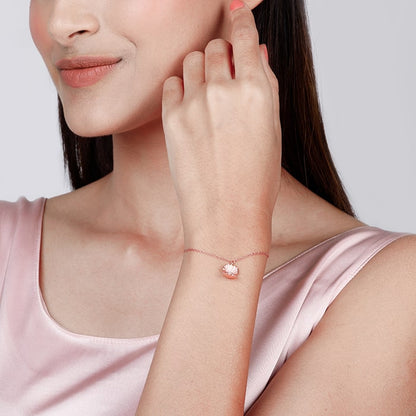 Rose Gold Heart in Seashell Bracelet