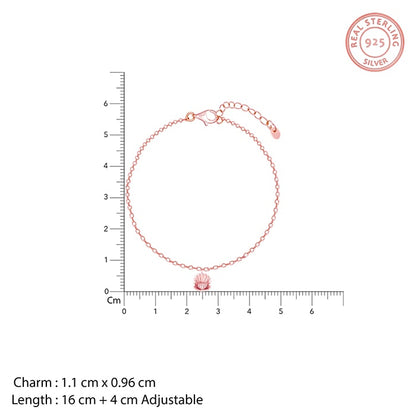 Rose Gold Heart in Seashell Bracelet