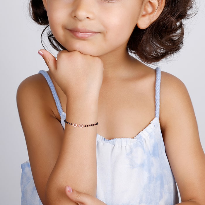 Rose Gold Lucky Hearts Kids Nazariya Bracelet – GIVA Jewellery