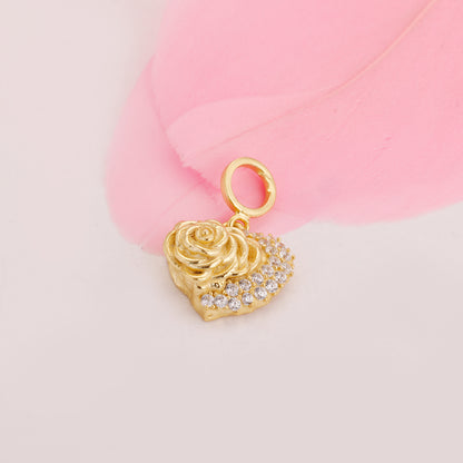 Golden A Rose For You Charm