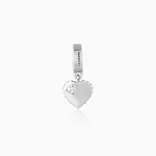 Silver Beating Heart Charm