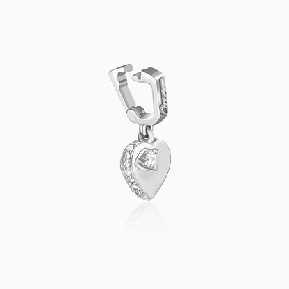 Silver Beating Heart Charm