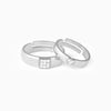 Silver Shining Love Couple Rings