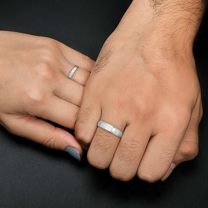 Uloveido 6mm 5mm Couple Rings for Men Women, Stainless Steel Love Forever  Matching Wedding Band Engagement Ring (Men11-Women7) - Walmart.com