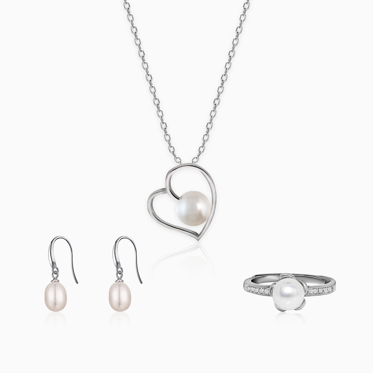 Silver Pearls Make Me Happy Set