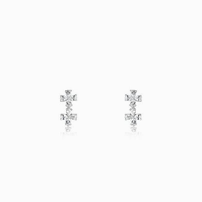 Silver Bedstraw Flower Earrings