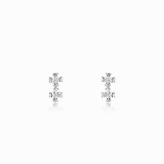Silver Bedstraw Flower Earrings