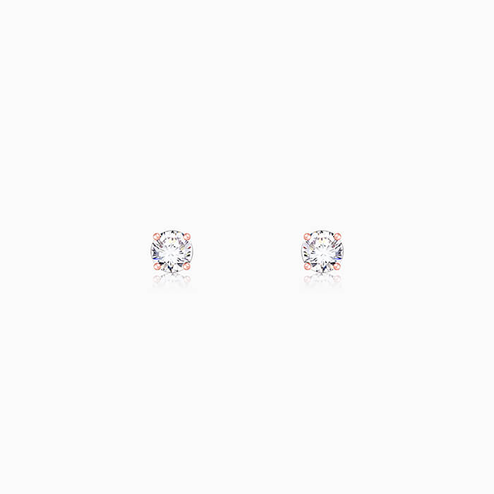 Rose Gold Classic Zircon Earrings