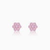 Rose Gold Baby Pink Big Flower Stud Earrings